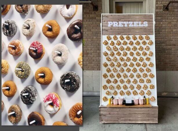 Donut and pretzel wall